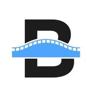 Letter B Bridge Logo for Transportation, Journey and Construction Business Vector Template