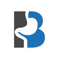 Letter B Minimal Stomach Logo Design for Medical and Healthcare Symbol Vector Template