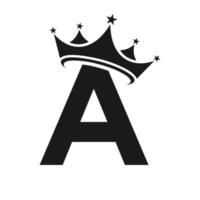 letra un logo de corona para belleza, moda, estrella, elegante, signo de lujo vector