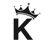 Letter K Crown Logo for Beauty, Fashion, Star, Elegant, Luxury Sign vector