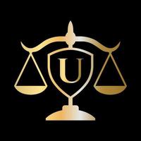 Initial Letter U Law Firm Logo. Legal Logo and Lawyers Concept vector