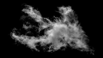 White cloud isolated on black background,Textured smoke,brush effect photo