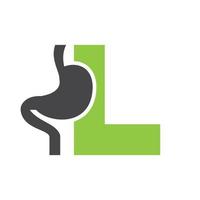 Letter L Minimal Stomach Logo Design for Medical and Healthcare Symbol Vector Template