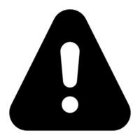 Warning sign vector icon design in glyph style easy to use