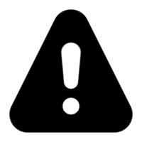 Warning sign vector icon design in glyph style easy to use