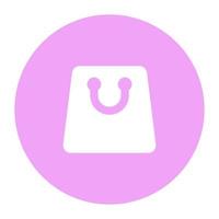 Shopping bag solid vector icon design, user interface