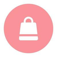 Shopping bag solid vector icon design, user interface