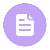 Solid vector icon of document in modern and trendy style