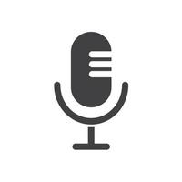 Microphone Icon with Solid Style vector