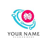 Tech Domino logo vector template, Creative Domino logo design concepts