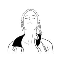 minimalistic illustration Woman is breathing air vector