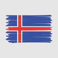 Ilustración de vector de diseño de pincel de bandera de islandia