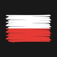 Ilustración de vector de diseño de pincel de bandera de polonia