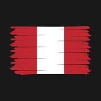 Peru Flag Brush Design Vector Illustration