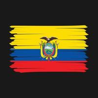 Ilustración de vector de diseño de pincel de bandera de ecuador