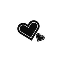 Heart flat hand drawn vector design with black color