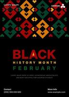 mes negro de la historia. diseño vectorial de afiches de celebración afroamericana en febrero. vector