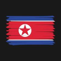 pincel de bandera de corea del norte vector