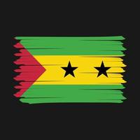 Sao Tome Flag Brush vector