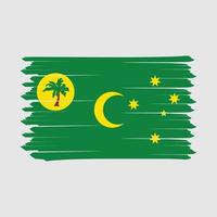 cepillo de bandera de las islas cocos vector