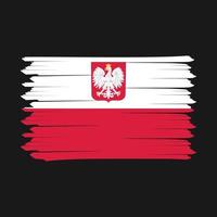 pincel de bandera de polonia vector