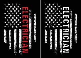 American Flag Electrician Design vector