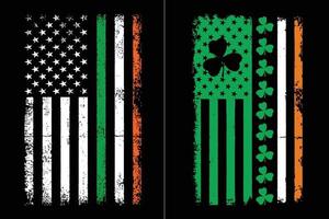 Irish American Flag St Patrick's Day Design vector