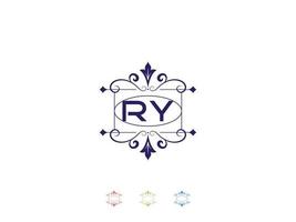 Monogram Ry Luxury Logo, Unique RY Logo Letter Design vector