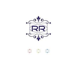 logotipo de lujo monogram rr, diseño único de letra del logotipo rr vector