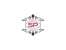 imagen del logotipo del alfabeto sp, vector de icono del logotipo de la letra de lujo sp creativo
