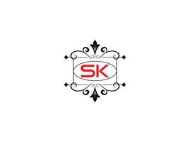 imagen del logotipo del alfabeto sk, vector de icono del logotipo de la letra de lujo sk creativo