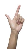 Hand showing the middle finger isolated on white background with clipping path. photo