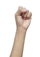 Female hand isolated on white background with clipping path. Front view. photo