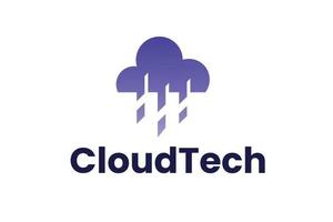 Cloud Computing Technology Logo Design vector