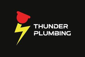 Thunder Plumbing Logo Design vector