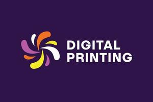 Abstract Digital Printing Logo Design vector