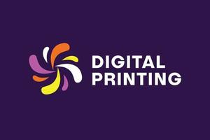 Abstract Digital Printing Logo Design vector