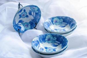 A set of blank Japanese tableware for decoration. photo