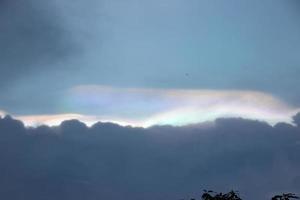 rainbow light behind the dark clouds sky backgrounds photo