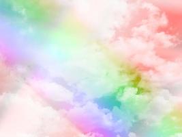 beauty sweet pastel red violet   colorful with fluffy clouds on sky. multi color rainbow image. abstract fantasy growing light photo