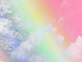 beauty sweet pastel red green  colorful with fluffy clouds on sky. multi color rainbow image. abstract fantasy growing light photo
