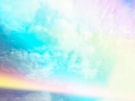 beauty sweet pastel blue yellow colorful with fluffy clouds on sky. multi color rainbow image. abstract fantasy growing light photo