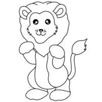 cute lion pictures for coloring book vector