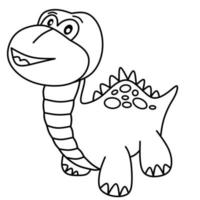 Cute dino for coloring pages vector