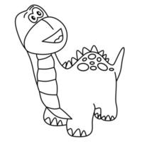 Cute dino for coloring pages vector