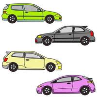 imagen vectorial de contorno de coche para colorear libro vector