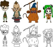 set of cartoon monsters vector