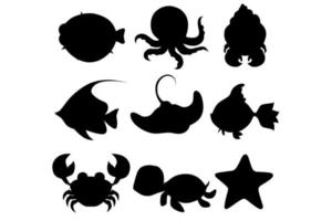 Sea creature silhouette vector