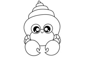 cartoon snail outline image for coloring book vector