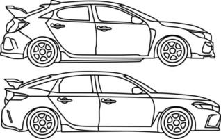 imagen vectorial de contorno de coche para colorear libro vector